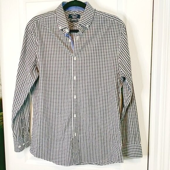 Penguin Heritage Slim Flit Checkered Button Down Lightweight Dress Shirt - Picture 1 of 9
